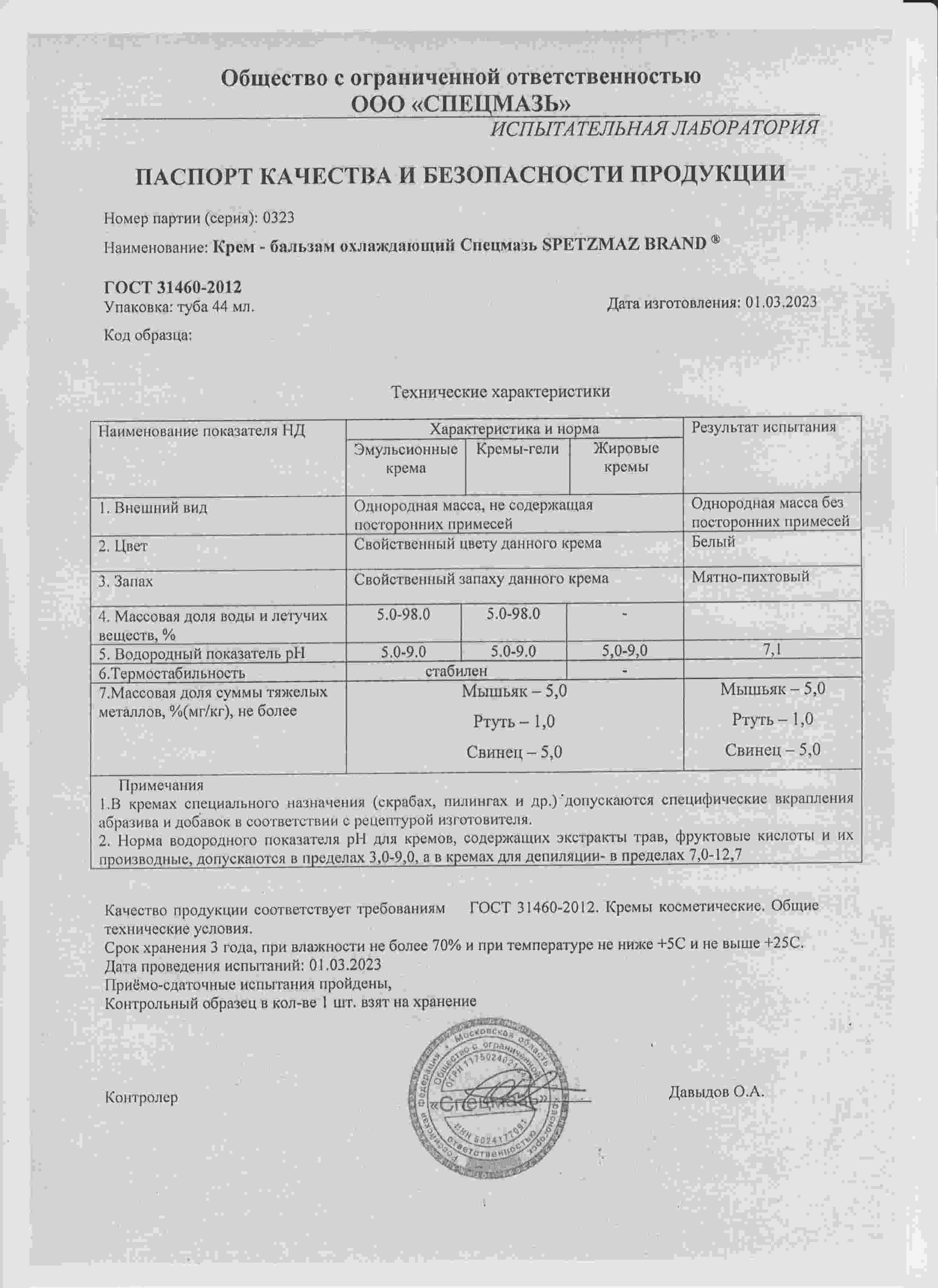 Паспорт №032023